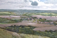 South Harting from Harting Down. Watercolour 52x73cm